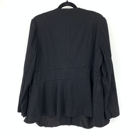 Lane Bryant Single Button Ponte Knit Blazer Jacket Womens Sz 18 Black Stretch - Picture 2 of 6